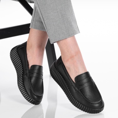 Pantofi dama piele naturala casual - ADA Black - Img 2