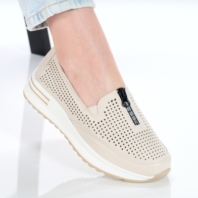 Pantofi dama piele naturala casual comozi – ROSALIA Beige