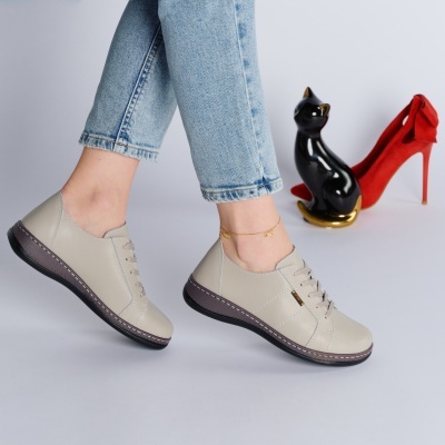 Pantofi dama piele naturala comozi – FELICIA Grey - Img 2