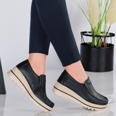 Pantofi dama piele naturala comozi – JANA Black - Img 3