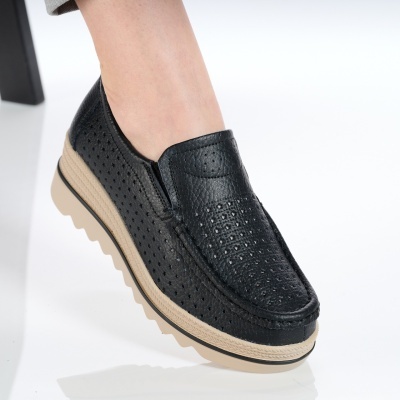 Pantofi dama piele naturala comozi – TESSA Black