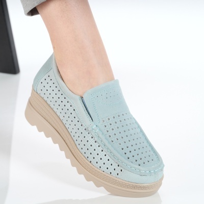 Pantofi dama piele naturala intoarsa comozi – THALIA Grey