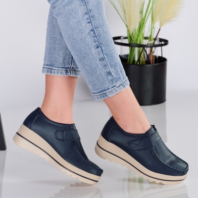 Pantofi dama piele naturala talpa comoda – IVY Blue - Img 3