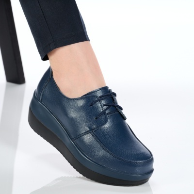 Pantofi dama piele naturala talpa ortopedica – OLIVIA Navy - Img 2