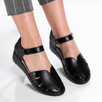 Sandale dama piele naturala comode - ANIELA Black - Img 3