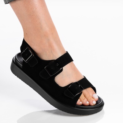 Sandale dama piele naturala comode - CARMEN Black