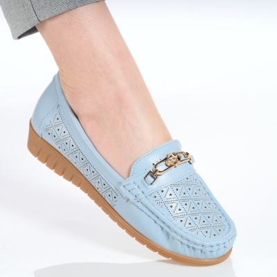 Mocasini dama piele naturala – SIMINA L.Blue - Img 2