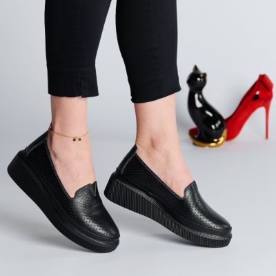 Pantofi dama piele naturala casual – CINDY Black - Img 2