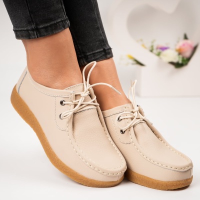 Pantofi dama piele naturala casual – EVELYN Beige - Img 3