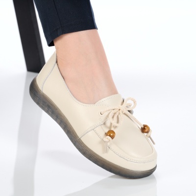 Pantofi dama piele naturala casual – ODESSA Beige - Img 2