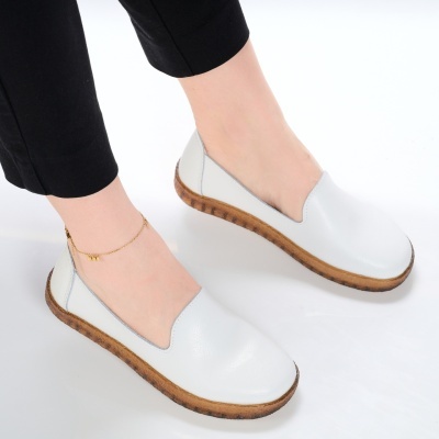 Pantofi dama piele naturala casual – OZANA White - Img 2