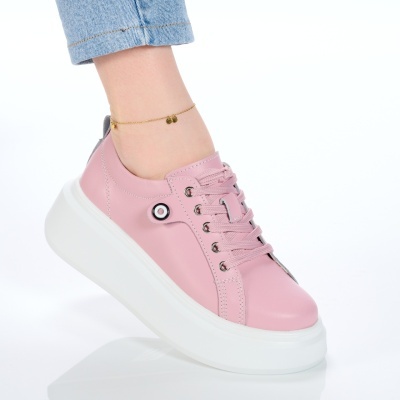 Pantofi dama piele naturala casual – PAMELA Pink