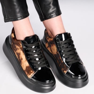 Pantofi dama piele naturala casual comozi – LIDIA Black Shiny - Img 4