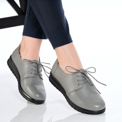 Pantofi dama piele naturala casual comozi – NASIRA Grey - Img 2