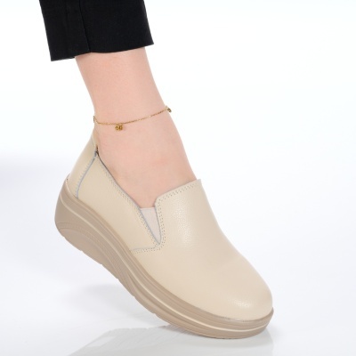 Pantofi dama piele naturala casual comozi – PATRICIA Beige