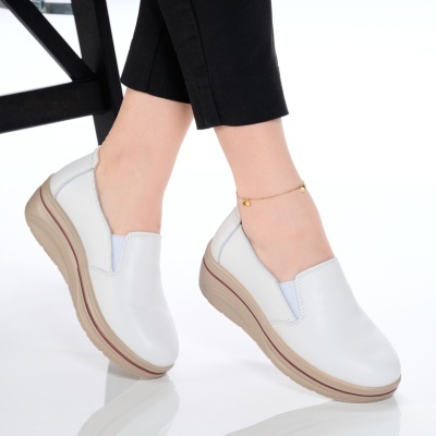 Pantofi dama piele naturala casual comozi – PATRICIA White - Img 3