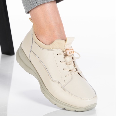 Pantofi dama piele naturala casual - FLAVIA Beige