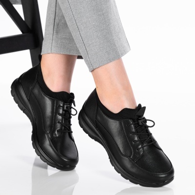Pantofi dama piele naturala casual - FLAVIA Black - Img 2