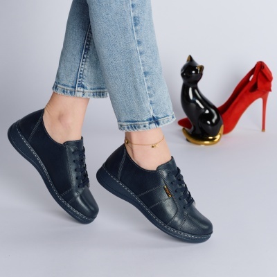 Pantofi dama piele naturala comozi – FELICIA Navy - Img 3