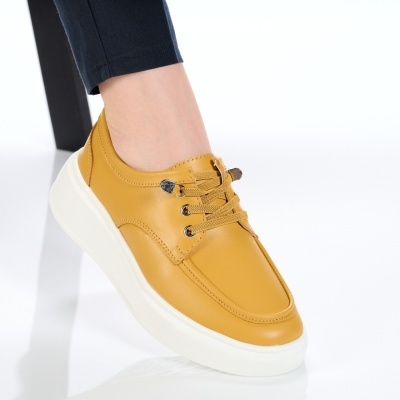 Pantofi dama piele naturala comozi – NOVIA Yellow