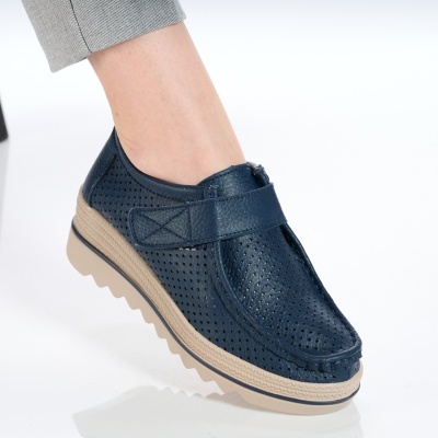 Pantofi dama piele naturala comozi – TEREZA Blue