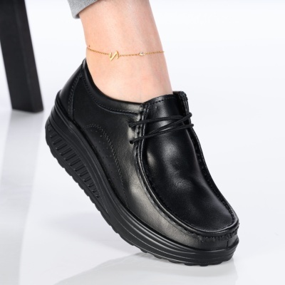 Pantofi dama piele naturala talpa ortopedica – BETTY Black