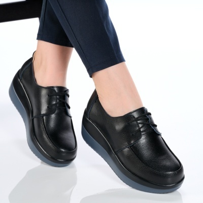 Pantofi dama piele naturala talpa ortopedica – OLIVIA Black - Img 2