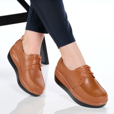 Pantofi dama piele naturala talpa ortopedica – OLIVIA Camel