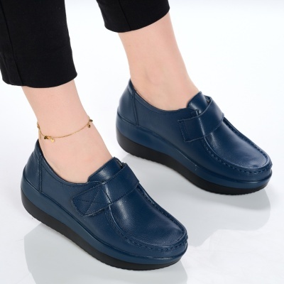 Pantofi dama piele naturala talpa ortopedica – PANDORA Navy - Img 3