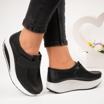 Pantofi dama piele naturala talpa ortopedica – VICTORIA Black - Img 3