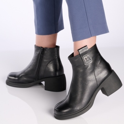 Botine dama piele naturala – KENDRA Black - Img 2