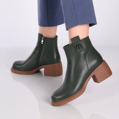 Botine dama piele naturala – KENDRA Green - Img 3