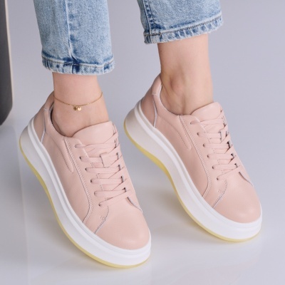 Pantofi dama piele naturala casual – INDIGO Pink - Img 3