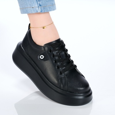 Pantofi dama piele naturala casual – PAMELA Black