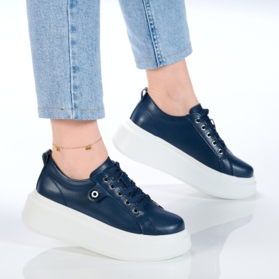 Pantofi dama piele naturala casual – PAMELA Navy - Img 2