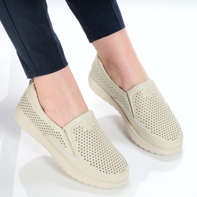 Pantofi dama piele naturala casual – ROSALINE Beige - Img 3