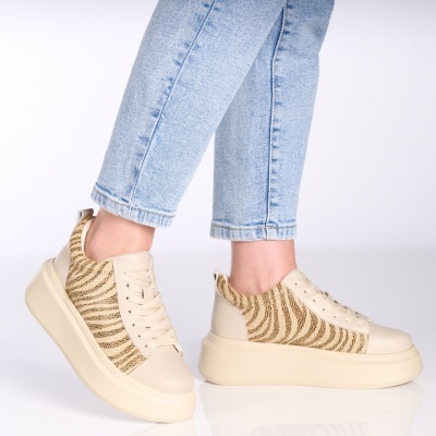 Pantofi dama piele naturala casual comozi – LIDIA Beige - Img 3