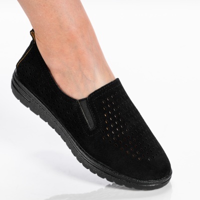 Pantofi dama piele naturala casual - CRINA Black