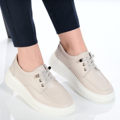 Pantofi dama piele naturala comozi – NOVIA Grey - Img 3