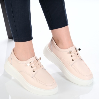 Pantofi dama piele naturala comozi – NOVIA Pink