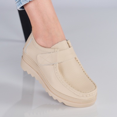 Pantofi dama piele naturala talpa comoda – IVY Beige