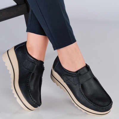 Pantofi dama piele naturala talpa comoda – IVY Black - Img 3