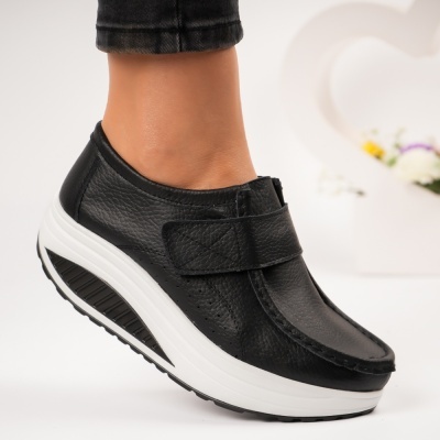 Pantofi dama piele naturala talpa ortopedica – VICTORIA Black