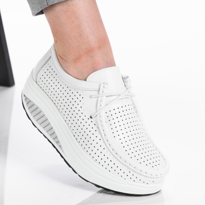 Pantofi dama piele naturala talpa ortopedica - ALEXANDRA White