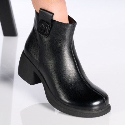 Botine dama piele naturala – KENDRA Black