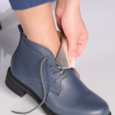 Ghete dama piele naturala – KIRRA Grey - Img 4