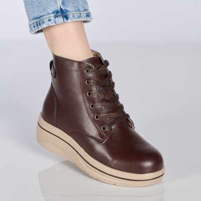 Ghete dama piele naturala imblanite comode – NADIA Brown