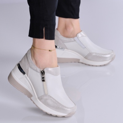 Pantofi dama piele naturala casual – IRENE White - Img 2