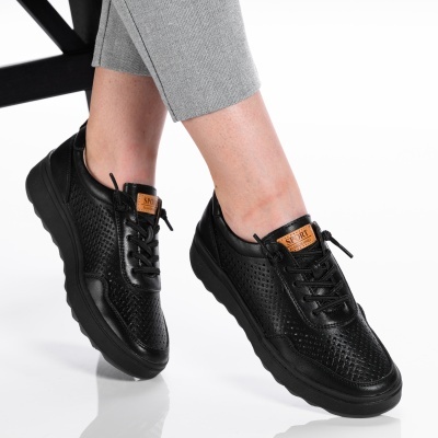 Pantofi dama piele naturala casual - ANDRA Black - Img 2