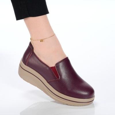 Pantofi dama piele naturala casual comozi – PATRICIA Wine - Img 2
